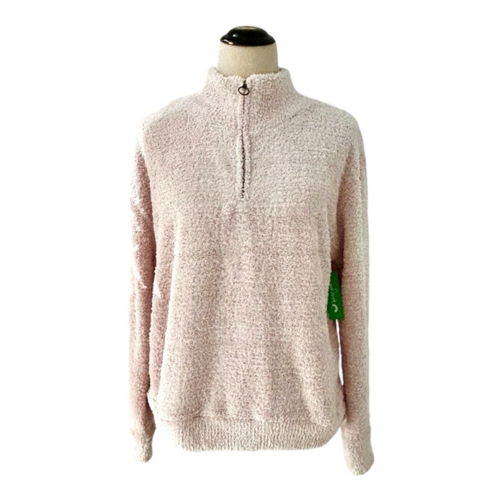 🩷NWT Honeydew Intimates 1/4 Zip Light Pink Sherpa Pullover Size Small - Picture 5 of 9